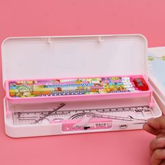 New password stationery box for elementary school students, boys' version, girls' version, large-capacity plastic stationery box, pencil case with secret 