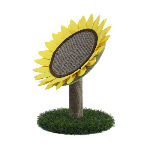Factory direct sales pet products sisal sunflower cat scratching table cat claw grinding toy round cat scratching board