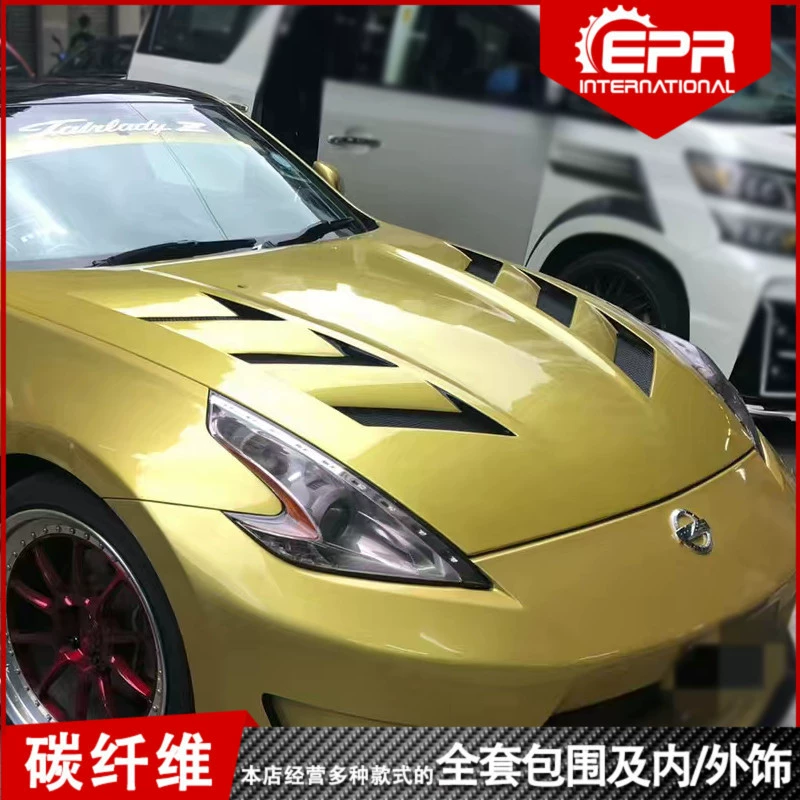 Капот для японского 370Z, тюнинг AMUSE Demon Z34, передняя крышка из углеродного волокна, многопоточный/многоотверстный двигательный кожух