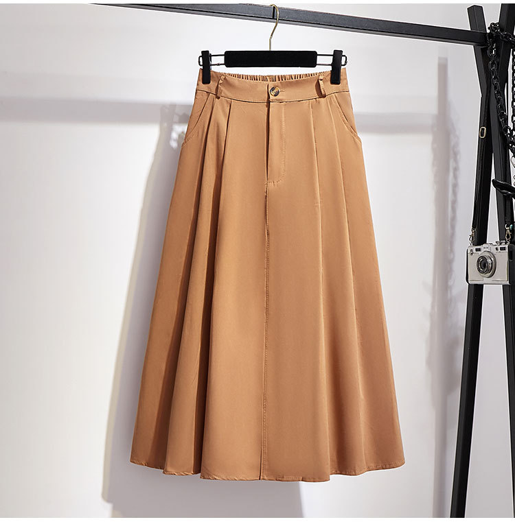 Summer, Spring Season Women's Gender Summer Spring Casual Solid Color Cotton Midi Dress Skirts
