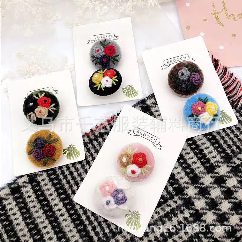 时尚手绣盘扣唐装纽扣旗袍钮扣DIY耳环胸针配件
