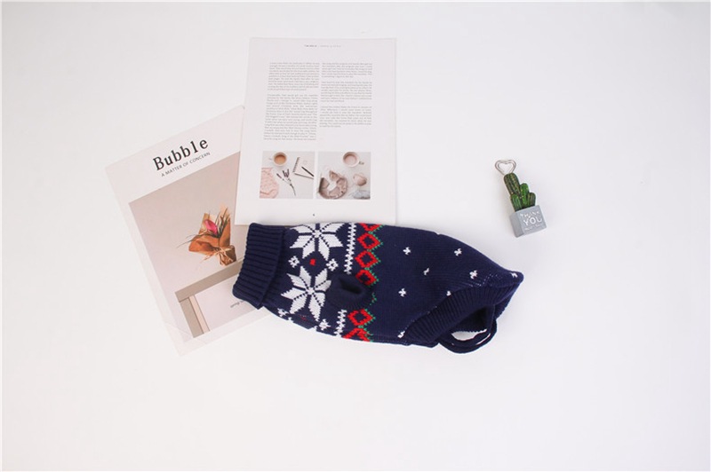 Christmas Reindeer Maple Leaf Snowflake Holiday Pet Clothes Turtleneck Knitted Sweater Dog Cat Clothing Winter Coat_voghion.com