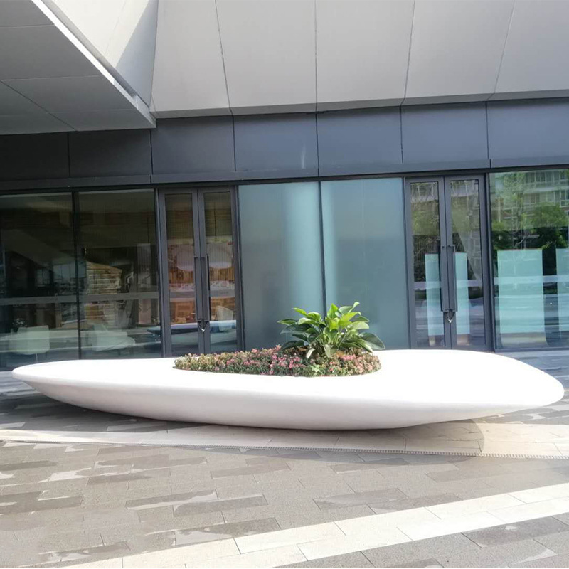 雕塑厂家定制户外广场大型玻璃钢花池 休闲座椅园林景观雕塑小品|ms