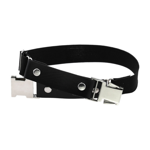 European and American personality simple alloy buckle garter belt Gothic punk creative elastic PU leather adjustable thigh ring