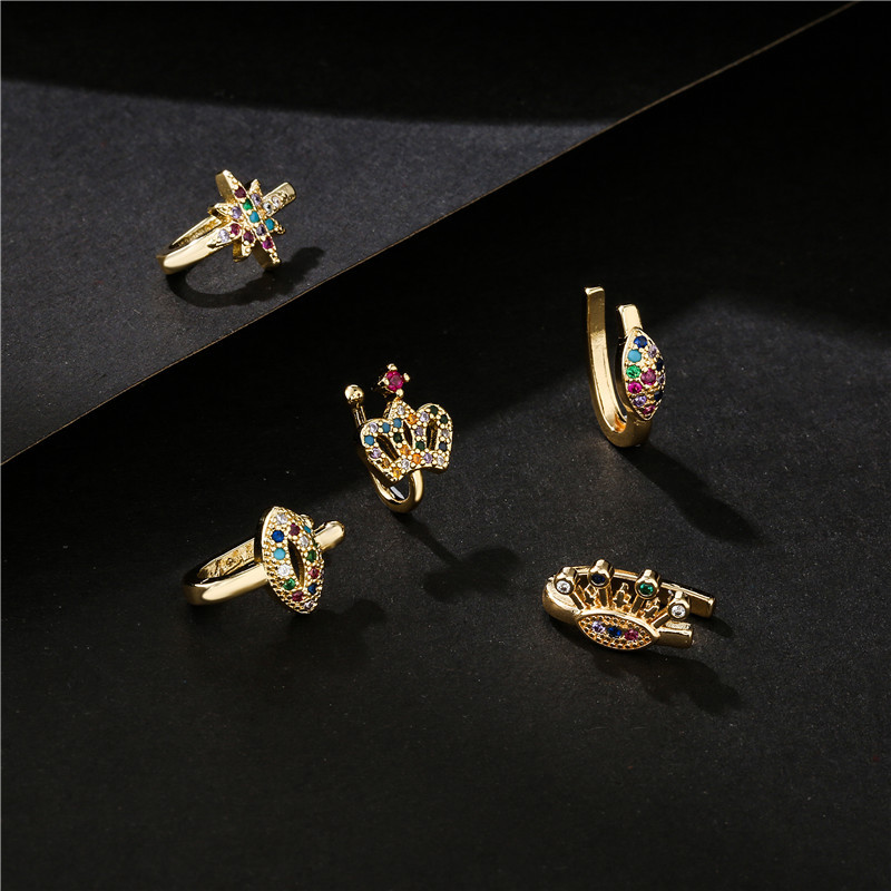 Fashion Simple Copper Micro-inlaid Ear Clip display picture 1