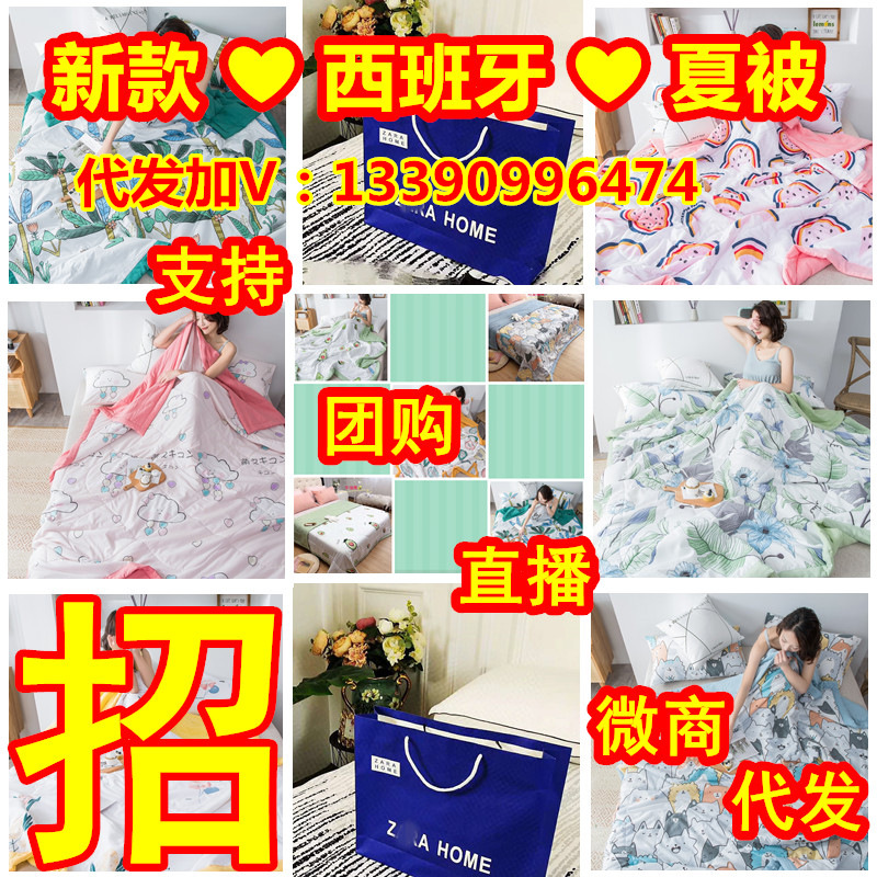 微商爆款Z*RA水洗棉空调被夏被薄被子夏凉被礼品批发直播一件代发|ru
