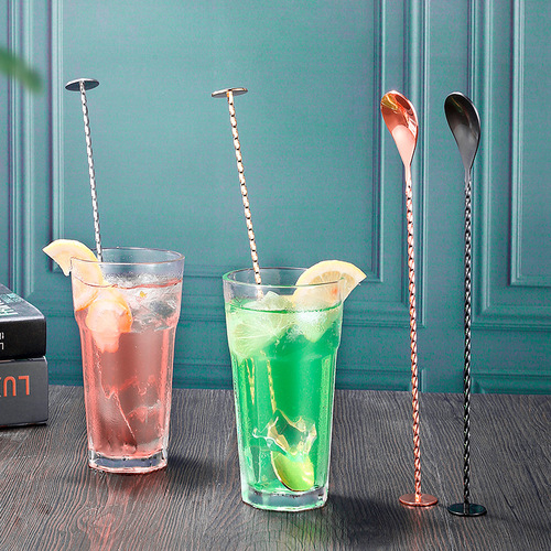 304 stainless steel double-head bar spoon, milk tea coffee spoon, fruit salad spoon, bar stirring spoon