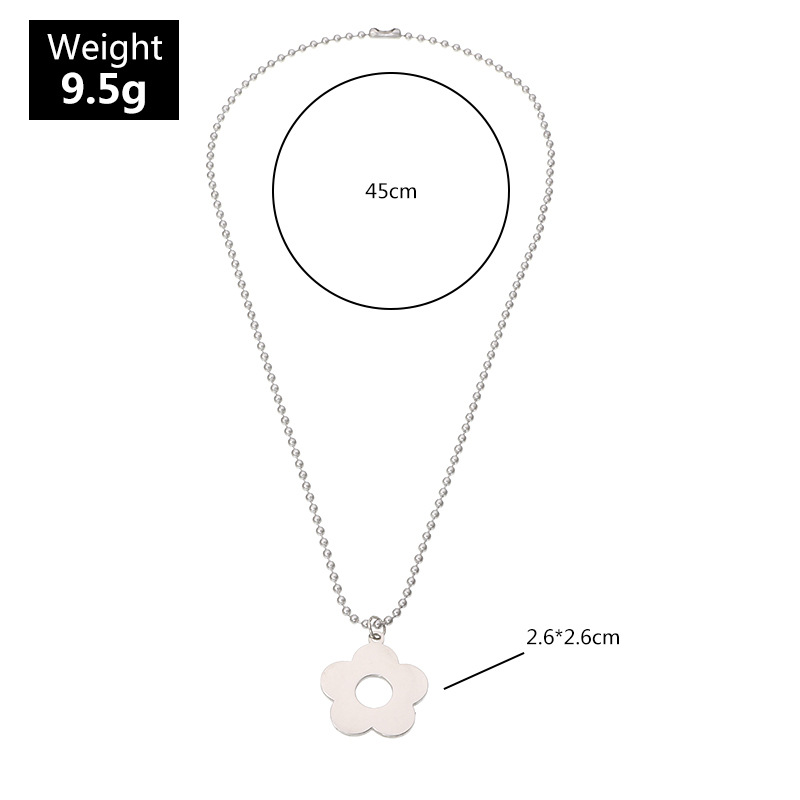 Jewelry Small Flower Necklace Soil Cool Hip-hop Flower Pendant Bead Chain Clavicle Chain Wholesale Nihaojewelry display picture 1