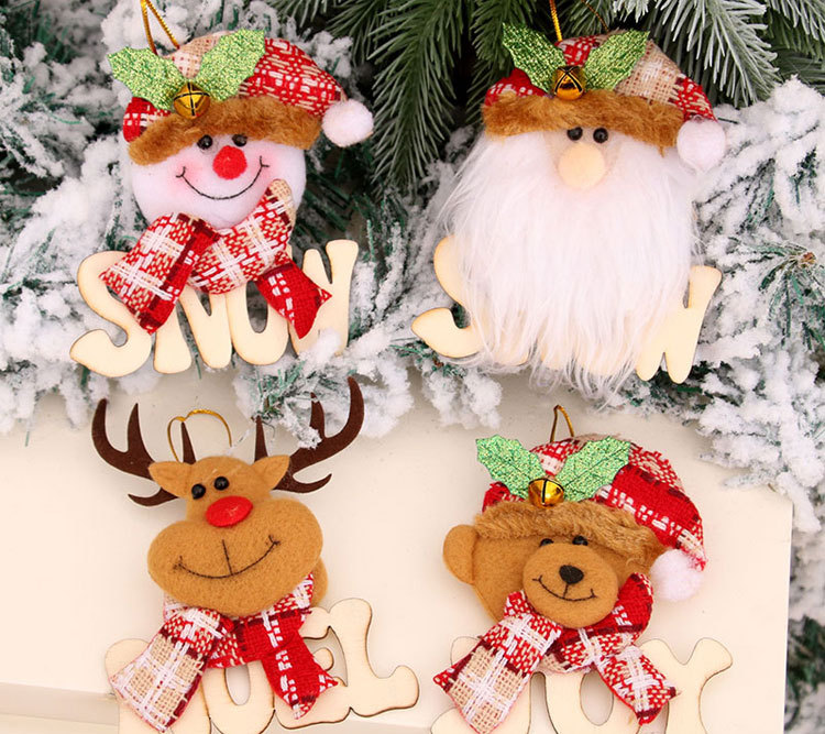 New Christmas Wooden Alphabet Dolls Small Pendant Christmas Tree Pendant Decorations display picture 1