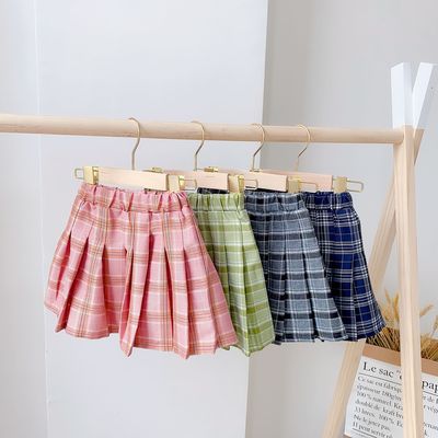 Children's clothing 2020 Autumn new pattern girl Korean Edition Short skirt Female baby Plaid skirt Little Girl children Versatile skirt