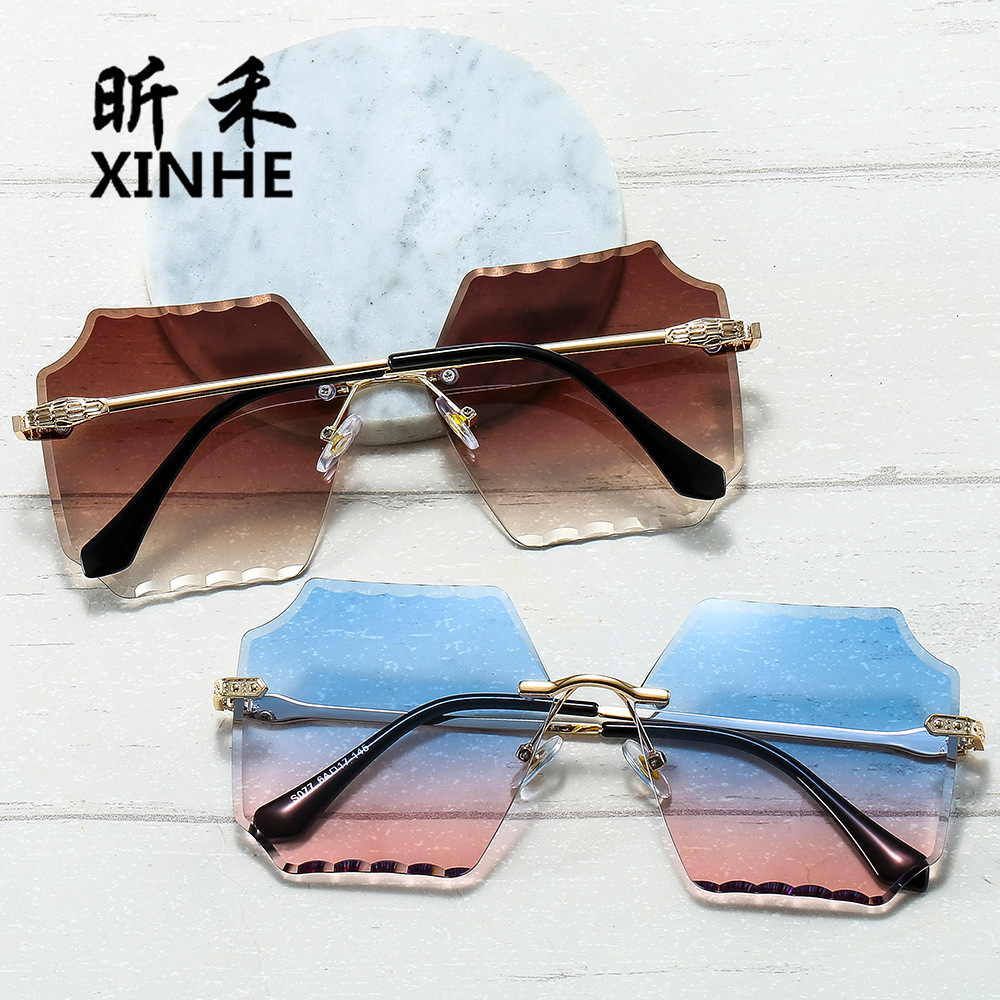 New fashion rimless ocean lens sunglasse...