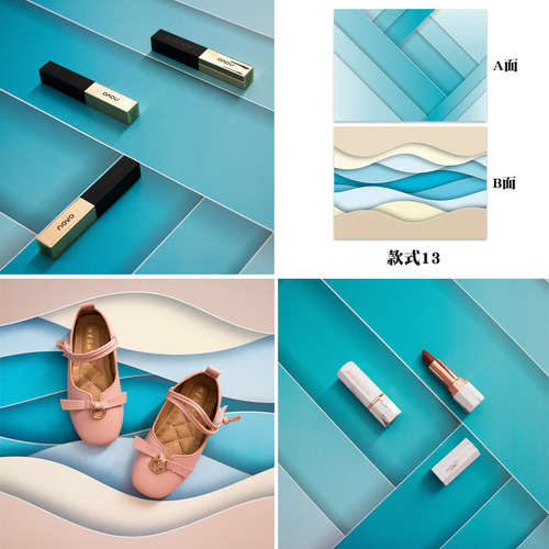 3D three-dimensional double-sided background paper Taobao hot selling photo accessories food photography props geometric background props