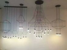 后現代創意大型客廳吊燈北歐簡約個性餐廳復式樓別墅幾何線條吊燈