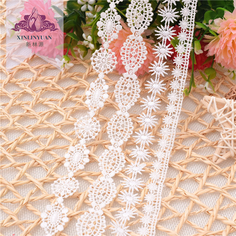 生产批发各种水溶刺绣小条花边 服装DIY涤纶花边领边蕾丝项链材料