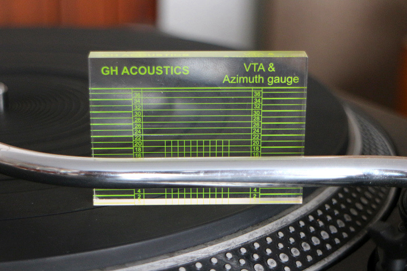 Reproductor de vinilo HD que mide la cabeza y el brazo VTA equilibrio y regla de ajuste de acimut