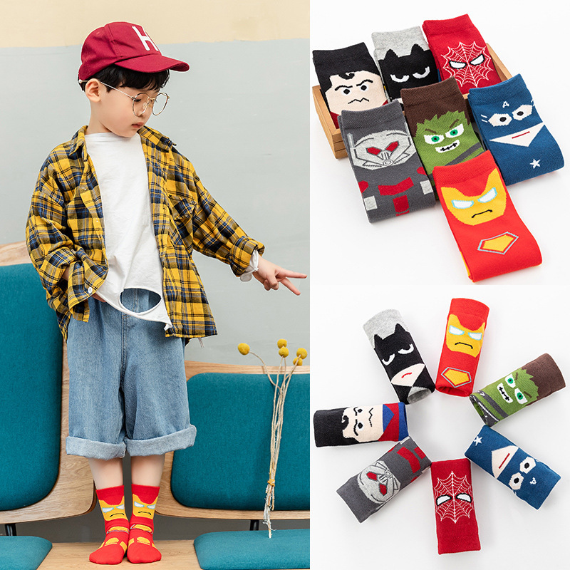 Lemon Shupin Children's Hero Stocking Spring and Autumn New Cartoon Boys Cotton Socks Spiderman Children's Socks Lemon Shupin Children's Hero Stocking Spring and Autumn New Cartoon Boys Cotton Socks Spiderman Children's Socks