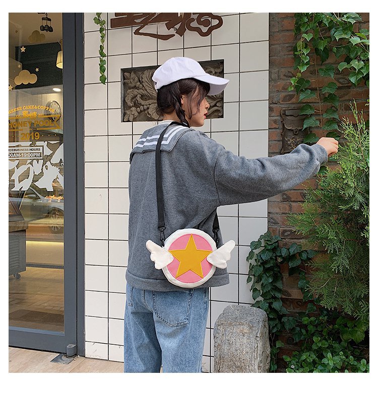 Japanese Fashion New   Cute Cartoon Magic Sakura Canvas Shoulder Bag Girl Cute Funny Purse  Wholesale display picture 18