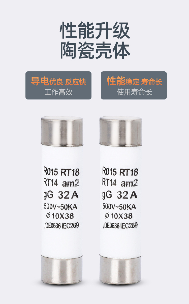 Tab R015 Rt18 RT14管陶瓷R015保险丝RO15熔断器熔芯RT18-32X芯子10*38 熔断丝6A-阿里巴巴