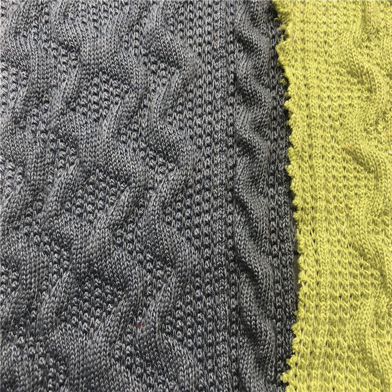 麻花麦穗提花粗针面料 女装宽松上衣针织衫毛衣玩具熊连衣裙布料