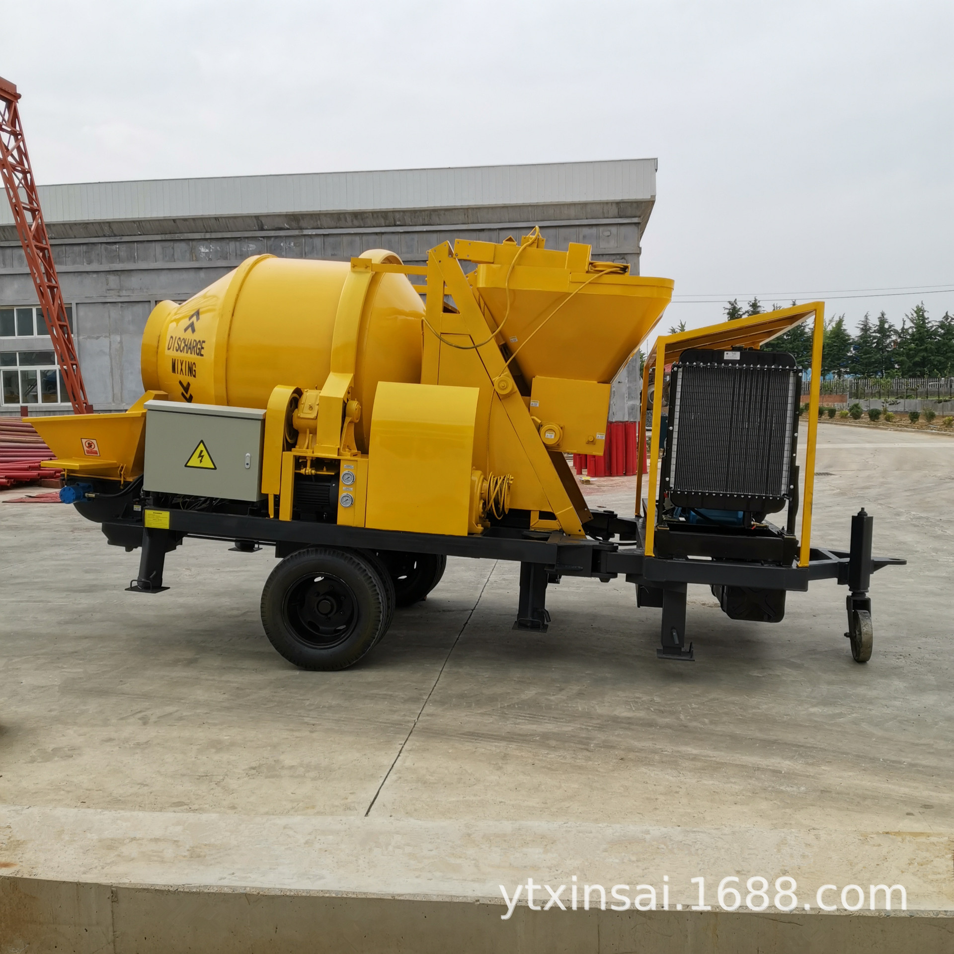 JBS40搅拌拖泵 搅拌泵送一体机 油电两用500L搅拌机 烟台新赛地泵