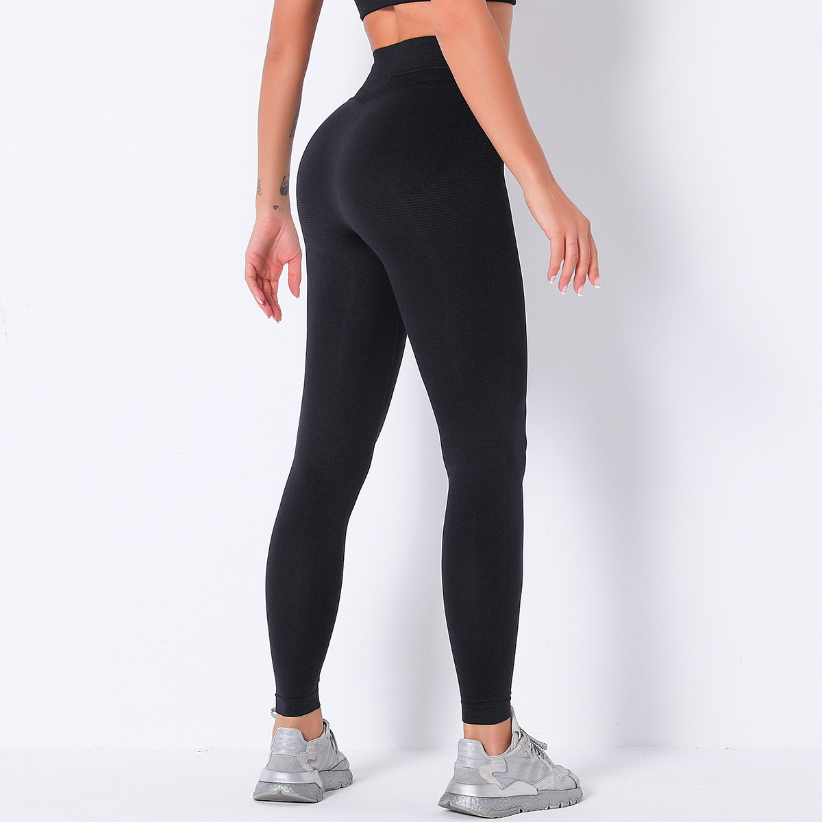 autumn winter high-waist hip-lifting elastic tight yoga seamless knitted fitness pants NSLX12859