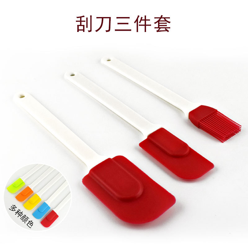 硅胶烘焙刮刀三件套牛油奶油毛刷蛋糕工具刮铲面糊硅胶刮刀搅拌刀|ms
