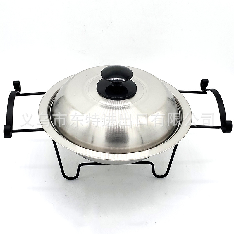 Factory direct sales of stainless steel alcohol dry pot, solid and liquid alcohol stove, small hot pot, dry pot, restaurant small hot pot detail image 3
