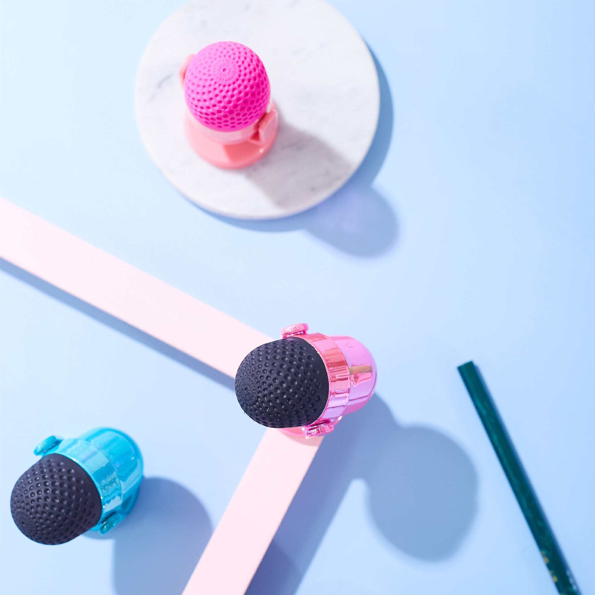 Micrófono borradora lápiz cuchillo creativo papelería suministros estudiantiles personalizados