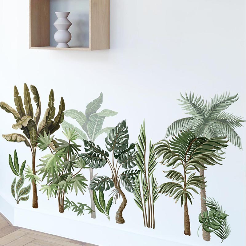 Inkjet Wall Stickers Large Tropical Vegetation Series Home Background Wall Stickers display picture 6