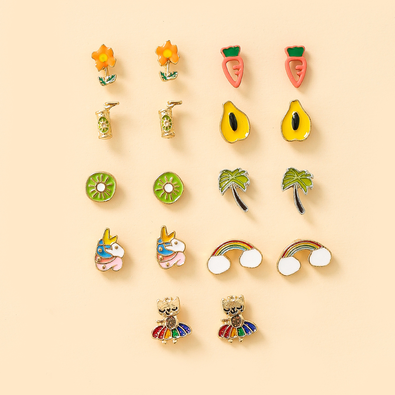 Fashion Cute Tropical Fruit Dripping Earrings Set For Women Wholesale display picture 5