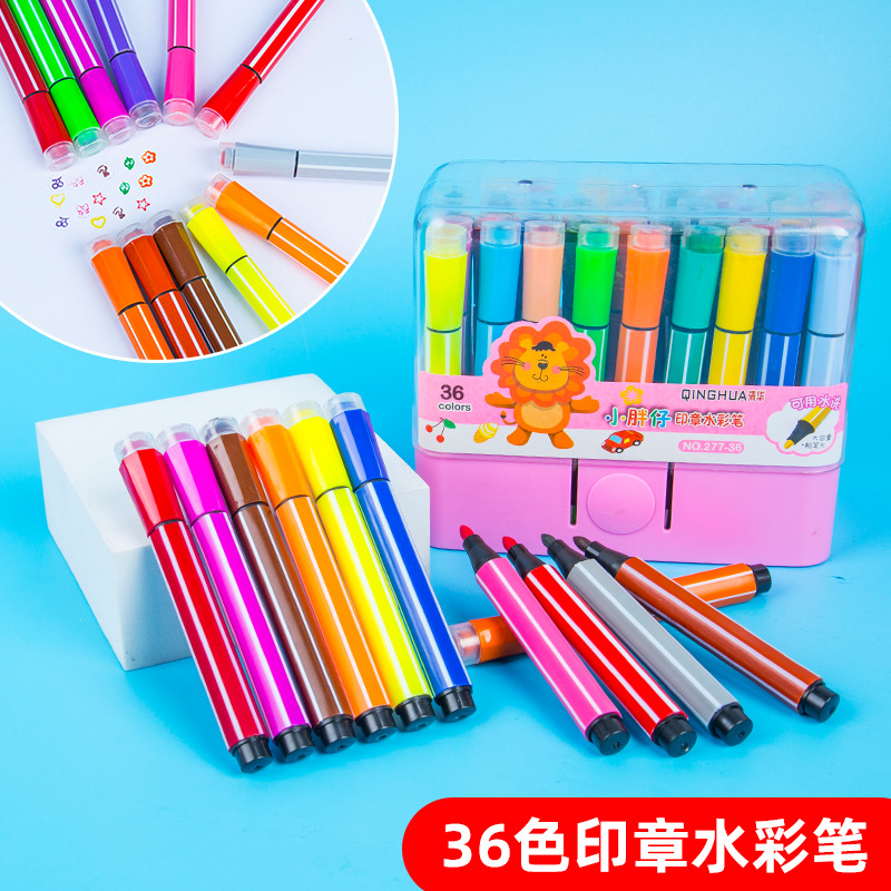 277 sello hexagonal acuarela pluma estudiante pintura de los niños diseño creativo regalo 36 color lavable color pluma