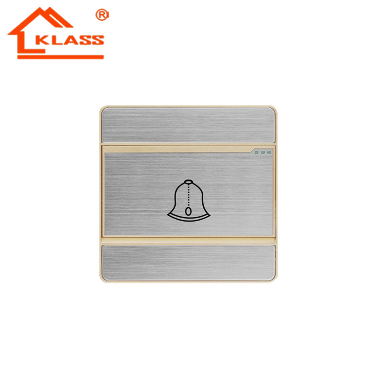 英式厂家外贸86型不锈钢拉丝变态点平面插座墙壁开关门铃开关