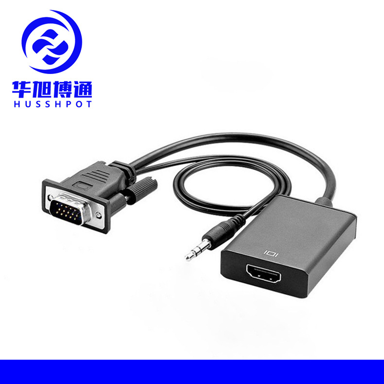 vga转hdmi转换器带音频接口电脑电视投影仪连接线高清转接头1080P|ru