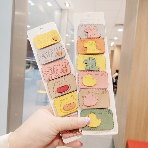 Children's bangs cartoon hair accessories animal headdress magic stickers princess cute little girl broken hair stickers magic stickers