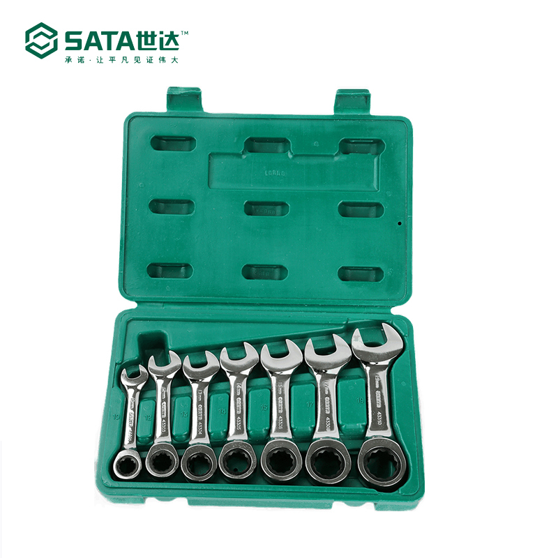 09034 7件全抛光两用短快扳组套