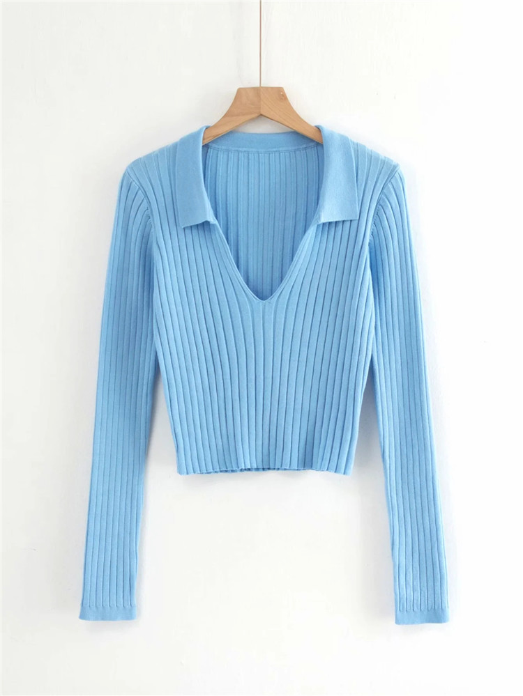 autumn and winter new ladies POLO collar bottoming shirt sweater NSLD11846