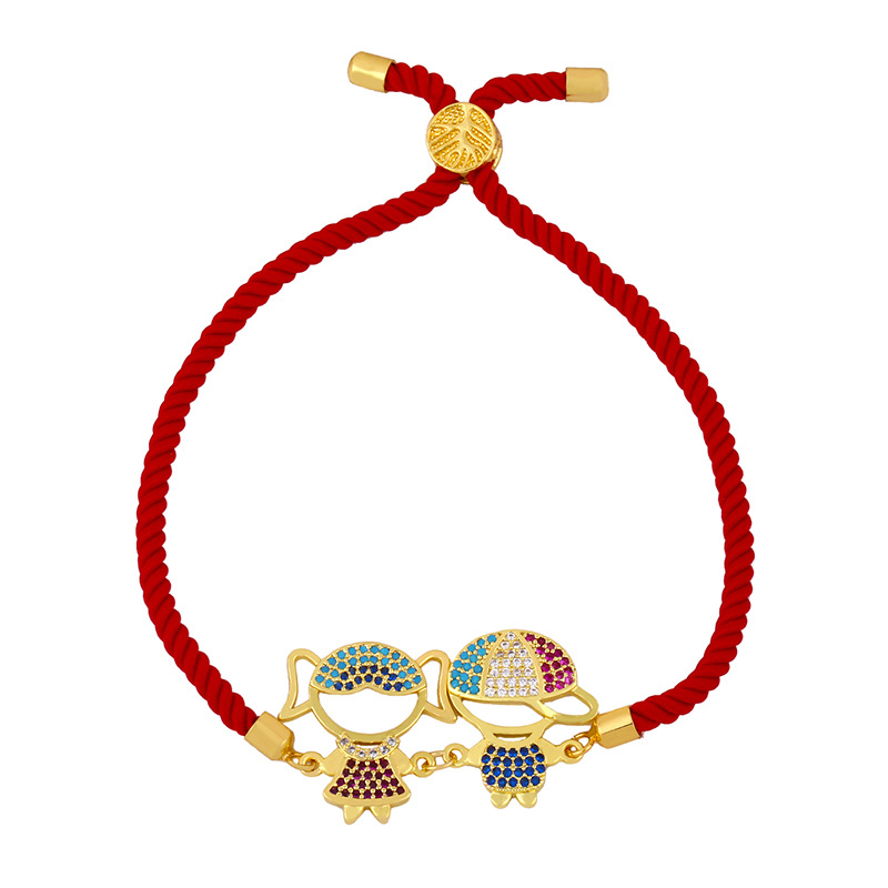 Bracelet japanisches und koreanisches Paar Armband Jungen und Mdchen Armband eingelegt mit farbigen Diamanten Liebe rotes Seil Armband brc18picture7