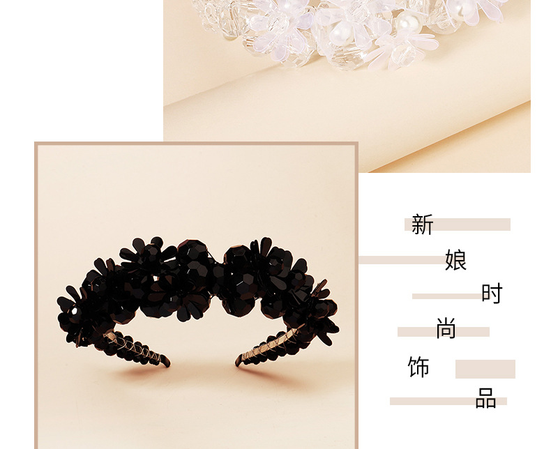 Black Crystal Sequins Hair Band display picture 2