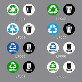 垃圾分类标志贴可回收不可回收标识贴垃圾桶自粘防水贴纸标签贴