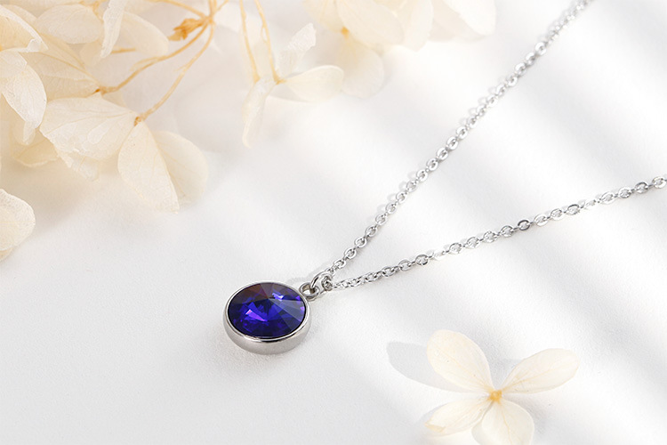 fashion titanium steel zircon necklace earrings ladies jewelry set wholesale