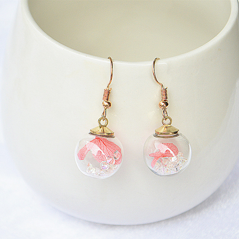 1 Pair Fashion Bottle Glass Metal Handmade Womenu0027S Drop Earrings