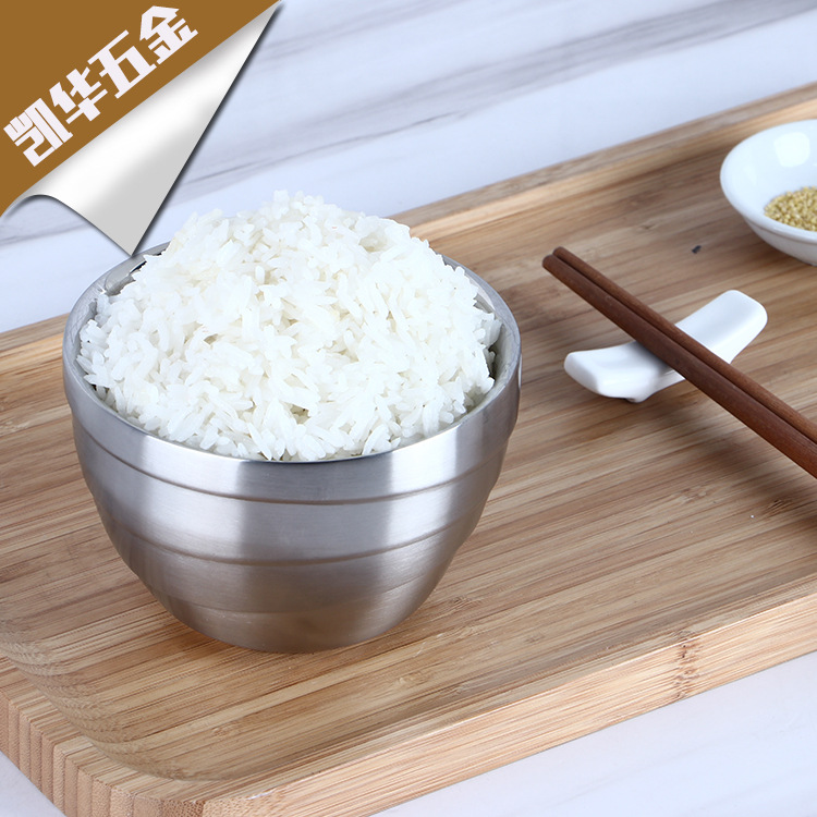 Non-slip double-layer big soup bowl stainless steel for home use for…