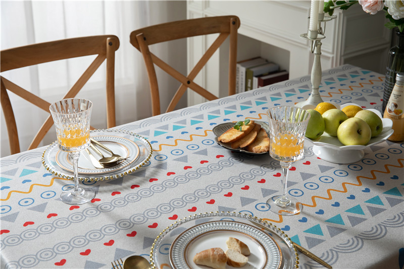 Thickened Polyester Cotton Linen Modern Simple Printed Tablecloth Rectangular Coffee Dining Table Cloth One_voghion.com