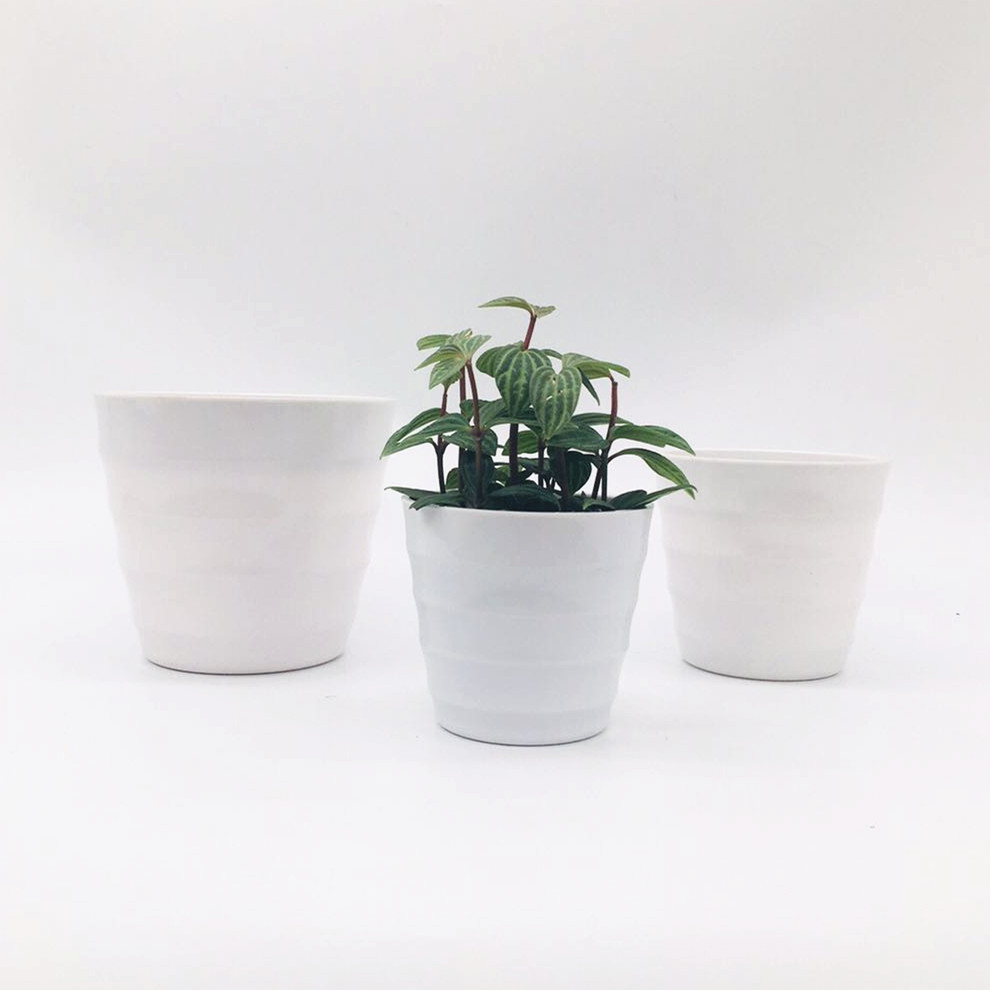 The coarse-textured Y02 series 10-sized faux porcelain plastic flowerpot is made of melamine material, with a solid color scheme and simple design detail image 6