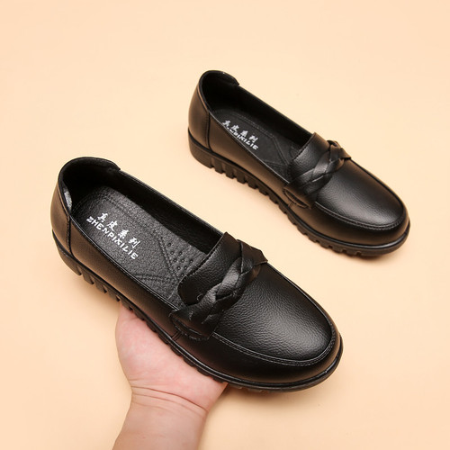 New soft-soled casual women's shoes cowhide single shoes flat-soled non-slip mother's shoes women's leather shoes factory direct sales wholesale