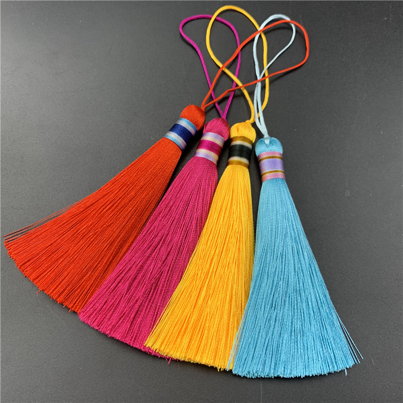 10CM绕彩线头流苏diy穗子国风服装手工配件压襟挂饰车挂垂顺饱满|ms