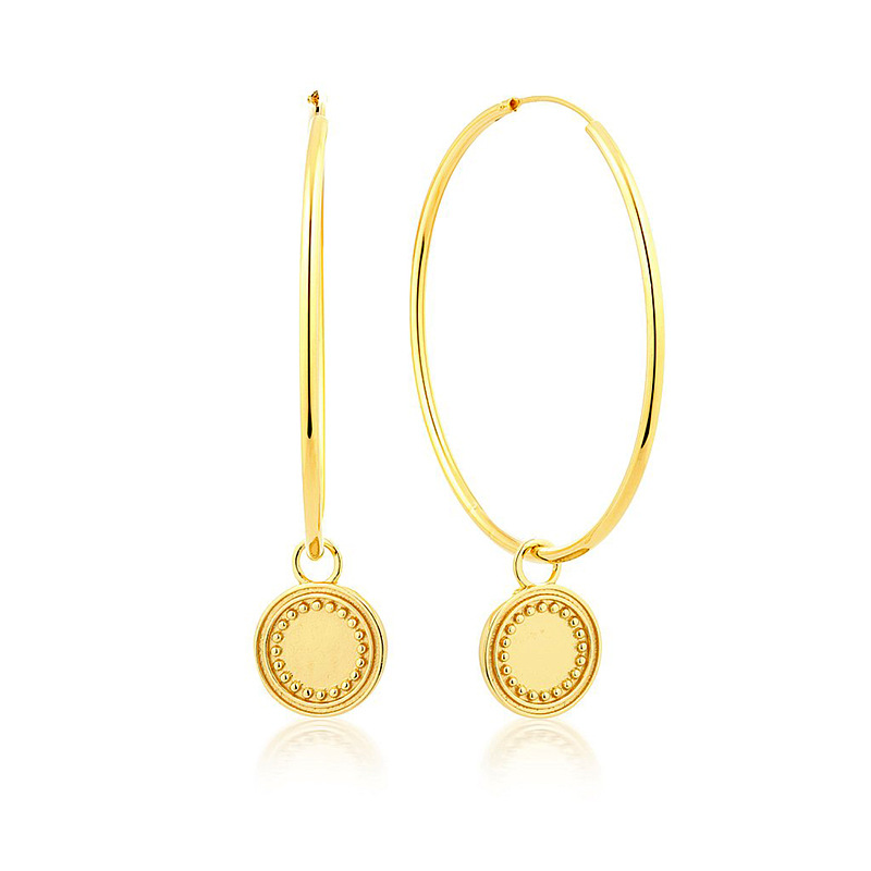 Europäischer Und Amerikanischer Stil S925 Silberne Nadel Damen Mode Kreis Gold Silber Große Ohrringe Runde Ohrringe Damenmode Schmuck display picture 1
