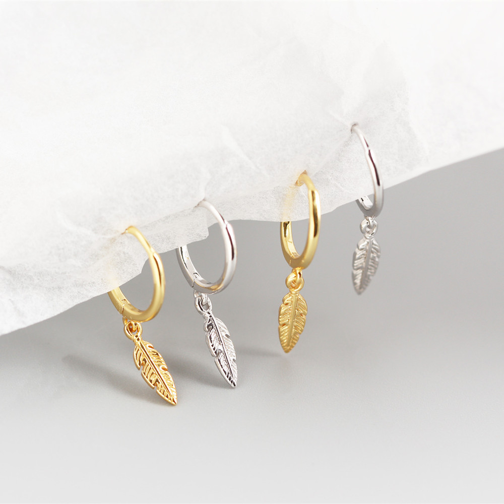 Feather Fashion 925 Sterling Silver No Inlaid Plating Earrings display picture 5