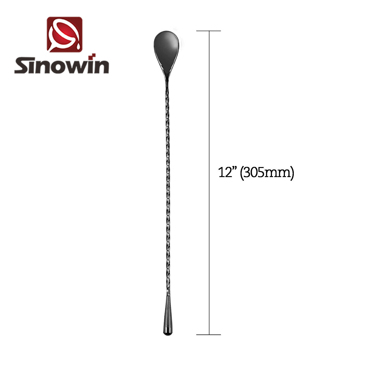 Cocktail mixing stick stainless steel drop-shaped