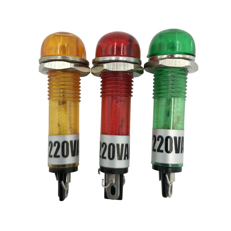 厂家批发PL-101C口径7mm低压电器指示灯 圆头设备指示灯LED信号灯